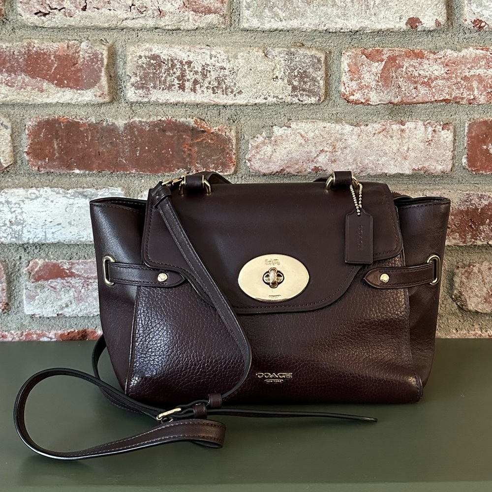 Coach Blake Flap Carryall Oxblood Purse Handbag F32106 Burgundy